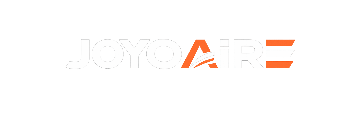 JOYOAIRE HVAC logo in white and orange for aluminum air diffuser manufacturing brand.