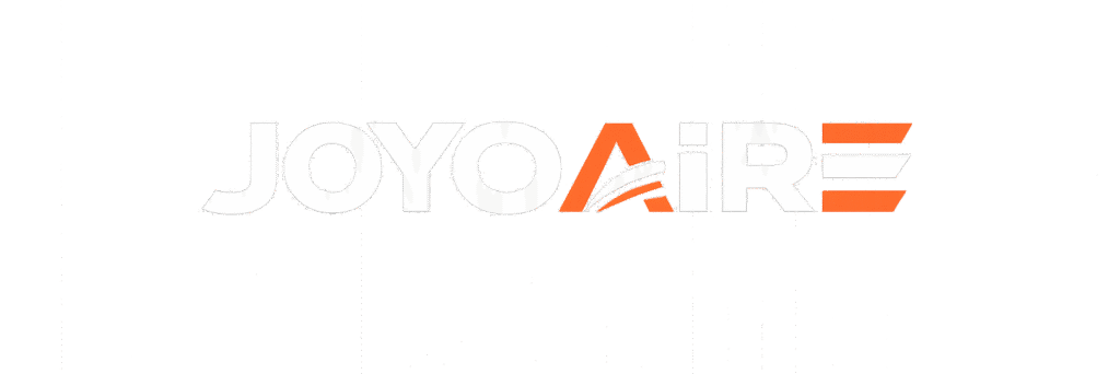 JOYOAIRE HVAC logo in white and orange for aluminum air diffuser manufacturing brand.