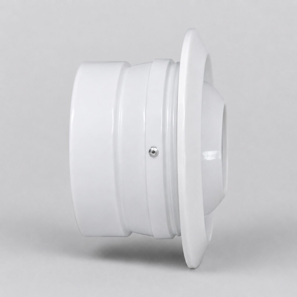 Side profile of aluminum jet nozzle diffuser showing installation depth